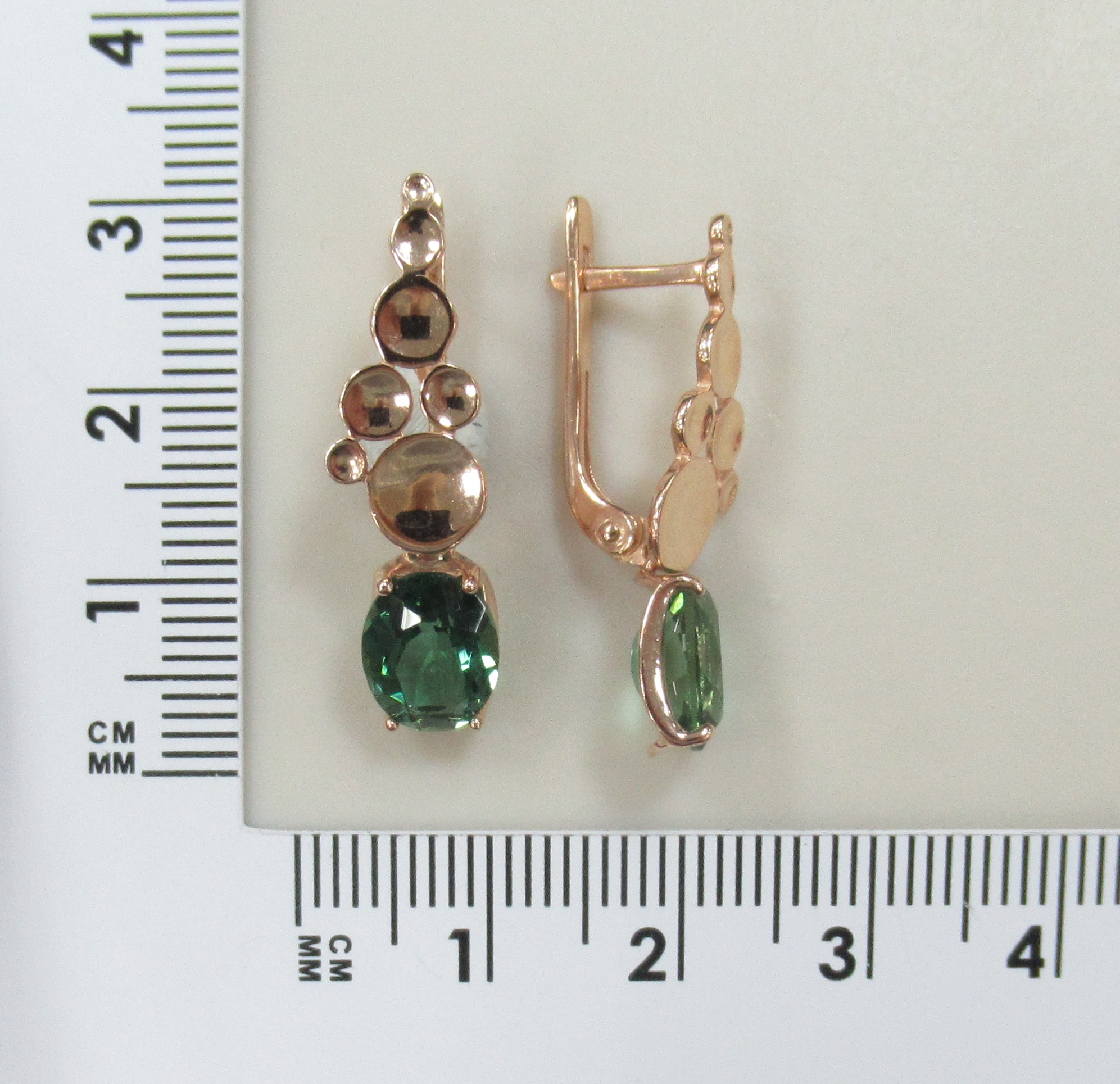 Серебряные серьги с празиолитами